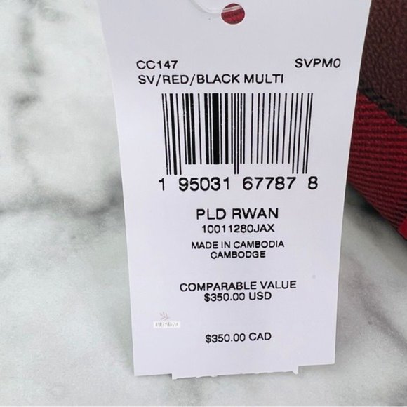 Coach Rowan Satchel Crossbody & Mini Skinny Id Case Wallet In Tartan Plaid Print - Picture 9 of 16